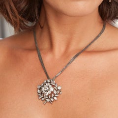 15 Carat Georgian Diamond Pendant Brooch