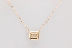 1.5 Carat GIA Certified Radiant Cut Diamond Pendant Necklace In 14k Yellow Gold