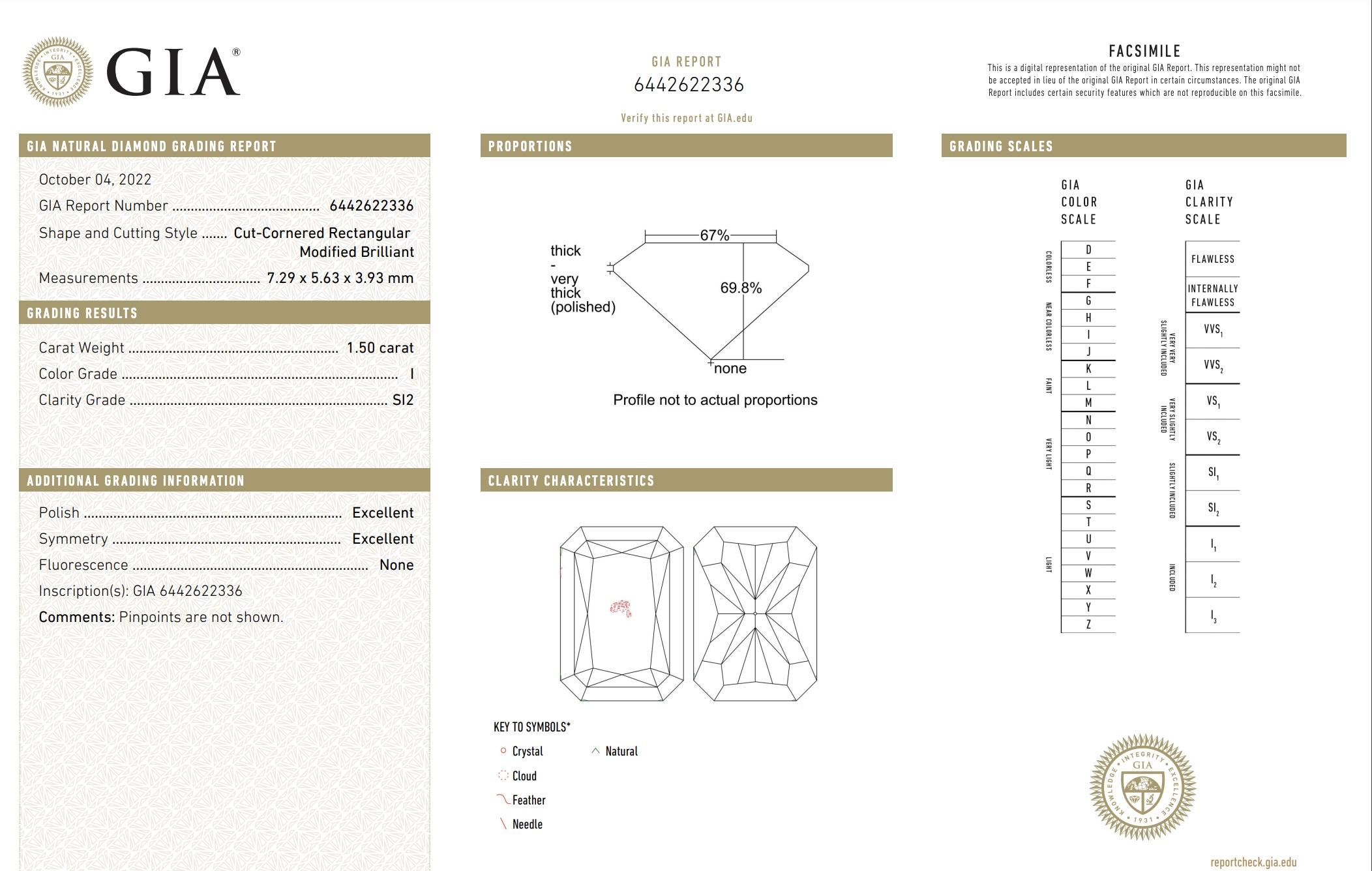 1.5 Carat GIA Certified Radiant Cut Diamond Pendant Necklace In 14k Yellow Gold 2