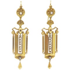 15 Carat Gold Earrings with Pearls, from England