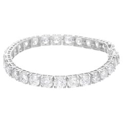 15 Carat H/SI Round Brilliant Cut Diamond Tennis Bracelet 18k White Gold 7 Inch