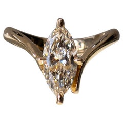 1.5 Carat Marquise Statement Brilliant White 14K White Gold Classic Charm