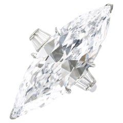 15 Carat Marquise Statement Brilliant White / D color FL/IF  Diamond Ring