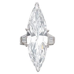 15 Carat Marquise Statement Brilliant White SI 14K White Gold