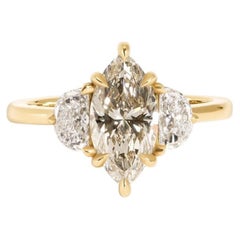 1.5 Carat Marquise Statement Champagne 14K Gold Pure Sophistication Signature