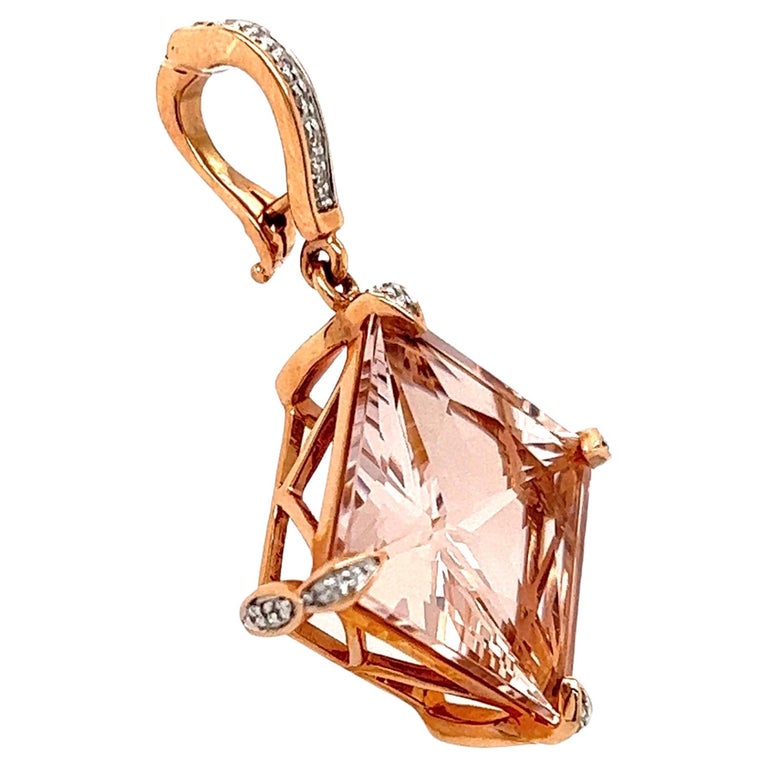 15 Carat and Diamond Gold Pendant Enhancer Necklace Fine