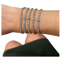 1.5 carat Natural Diamond 14k Gold Fancy shape Centre stone bezel set Bracelet