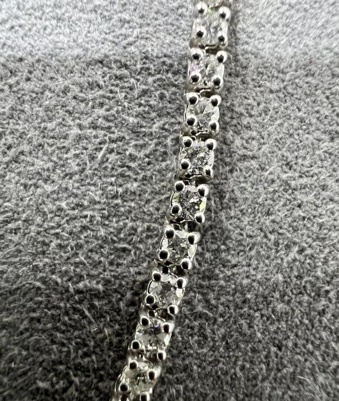 15 Karat natürlicher Diamant Tennis-Choker-Halskette 14k Weißgold (Rundschliff)