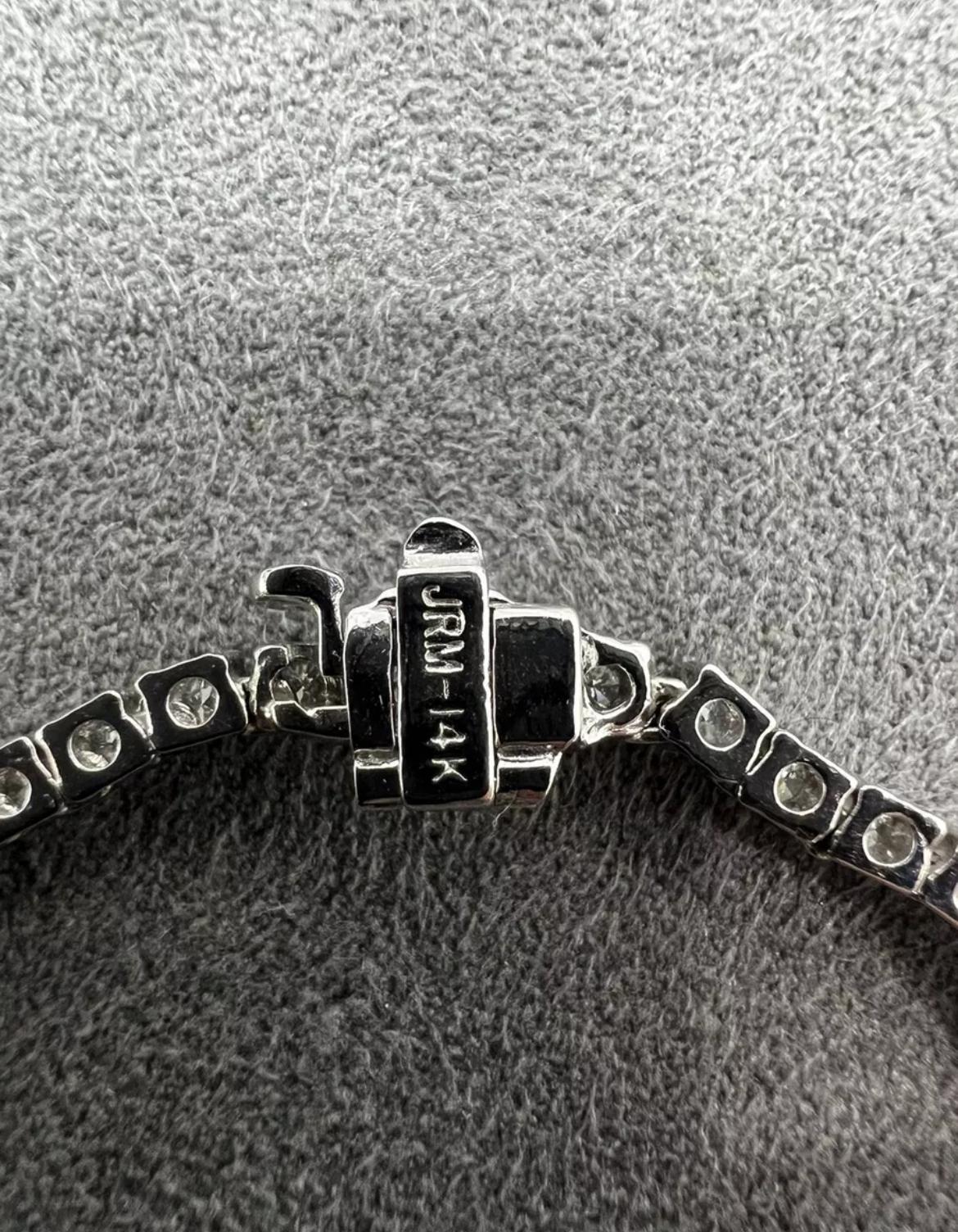 15 Karat natürlicher Diamant Tennis-Choker-Halskette 14k Weißgold Damen