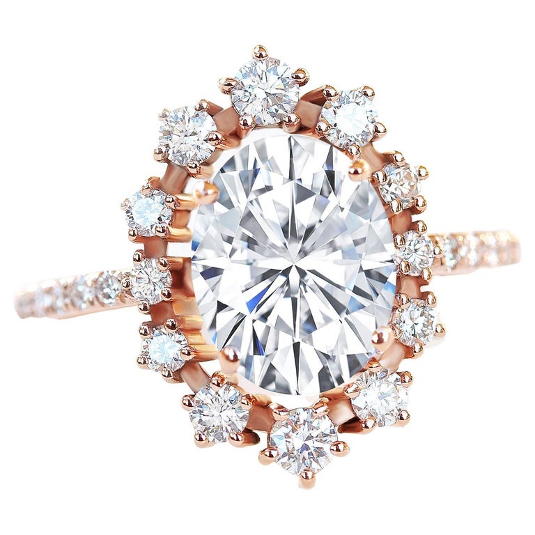 1.5 Carat Oval Diamond Halo Unique Engagement Ring - Glory For Sale at  1stDibs | 1.5 carat oval diamond ring, 1.5 carat diamond ring with halo,  1.5 carat oval ring