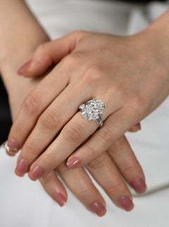 15 Carat Oval Diamond Ring Brilliant White 18K Gold Grand Palais Radiance