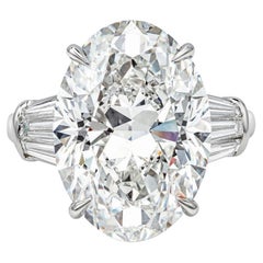 15 Carat Oval Diamond Ring Brilliant White 18K Gold Grand Palais Radiance