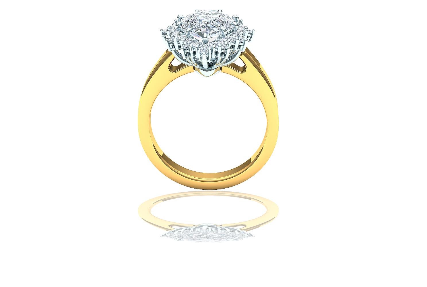 1.5 carat halo diamond ring