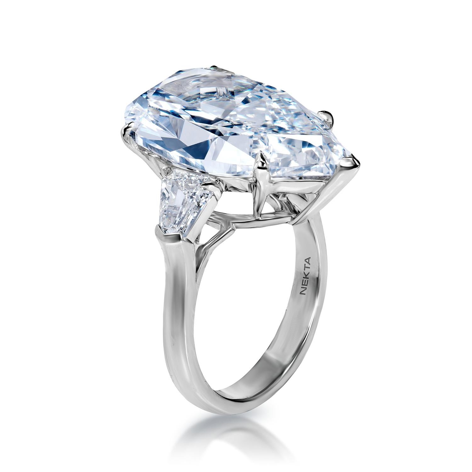 15 Karat birnenförmiger Diamant-Verlobungsring, zertifiziert E VS1 (Tropfenschliff) im Angebot