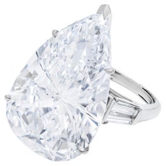 15 Carat Pear Statement Brilliant White / D color VVS 14K White Gold