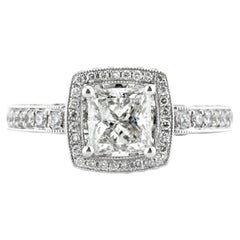 1,5 Karat Prinzessin Diamantring Brillant Weiß 14K Weißgold Veredeltes Licht