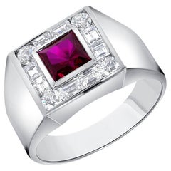 1.5 Carat Princess Statement Ruby Red 14K Gold Elegant Sparkle Collector-Grade