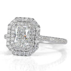 1.5 Carat Radiant Diamond Ring Brilliant White 14K Gold Graceful Brilliance