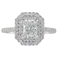 1.5 Carat Radiant Diamond Ring Brilliant White 14K Gold Graceful Brilliance