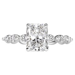 1.5 Carat Radiant Diamond Ring Brilliant White 14K Gold Graceful Brilliance