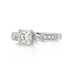 1.5 Carat Radiant Diamond Ring Brilliant White 14K White Gold Classic Charm