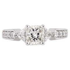 1.5 Carat Radiant Diamond Ring Brilliant White 14K White Gold Classic Charm