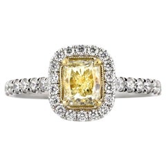 1.5 Carat Radiant Diamond Ring Fancy Yellow 14K Gold A Crown-Worthy Fancy Rarity