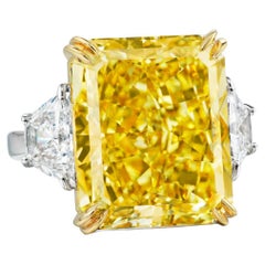 15 Carat Radiant Statement Fancy Yellow 14K Gold Colour-Collector’s Treasure