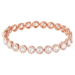 15 Carat Rose Gold Round Diamonds Tennis Bracelet 18 Karat