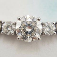 15 Carat Round Brilliant Cut Diamond Riviera Tennis Necklace in Platinum