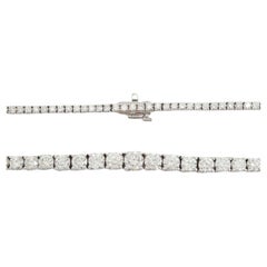 15 Carat Round Brilliant Cut Diamonds White Gold Tennis Necklace
