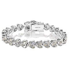 Bracelet en diamants brillants ronds de 15 carats certifiés