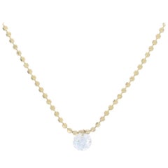 .15 Carat Round Brilliant Diamond Necklace, 14 Karat Yellow Gold Solitaire