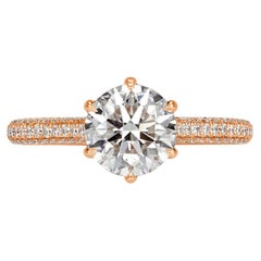 1.5 Carat Round Brilliant Diamond Ring Brilliant White 14K Gold Elegant Sparkle