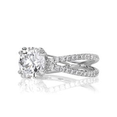 1.5 Carat Round Brilliant Diamond Ring Brilliant White 14K White Gold
