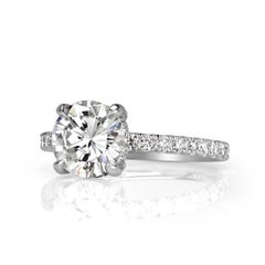 1.5 Carat Round Brilliant Diamond Ring Brilliant White 14K White Gold