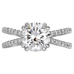 1.5 Carat Round Brilliant Diamond Ring Brilliant White 14K White Gold