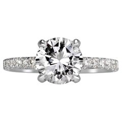 1.5 Carat Round Brilliant Diamond Ring Brilliant White 14K White Gold