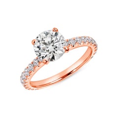 1.5 Carat Round Brilliant Diamond Ring Brilliant White  18K Gold Classic Charm