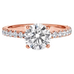 1.5 Carat Round Brilliant Diamond Ring Brilliant White  18K Gold Classic Charm
