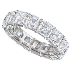 15 Carat Round Brilliant Eternity Band Brilliant White / D color VVS 14K Gold