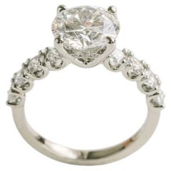 1.5 Carat Round Brilliant Statement Brilliant White 14K White Gold Refined Light