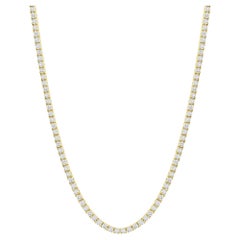 15 Karat runder Diamant 15K Gold Tennis-Halskette