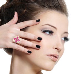 1.5 Carat Ruby Diamond 18 Karat Gold Ring