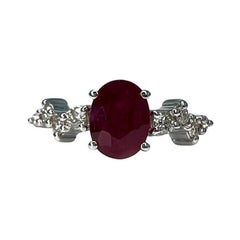 Bague ovale en rubis de 1,5 carat
