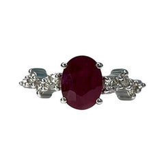 Bague ovale en rubis de 1,5 carat
