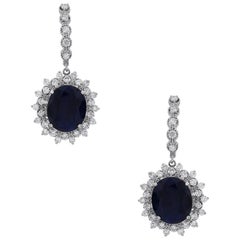 White Diamond Dangle Earrings