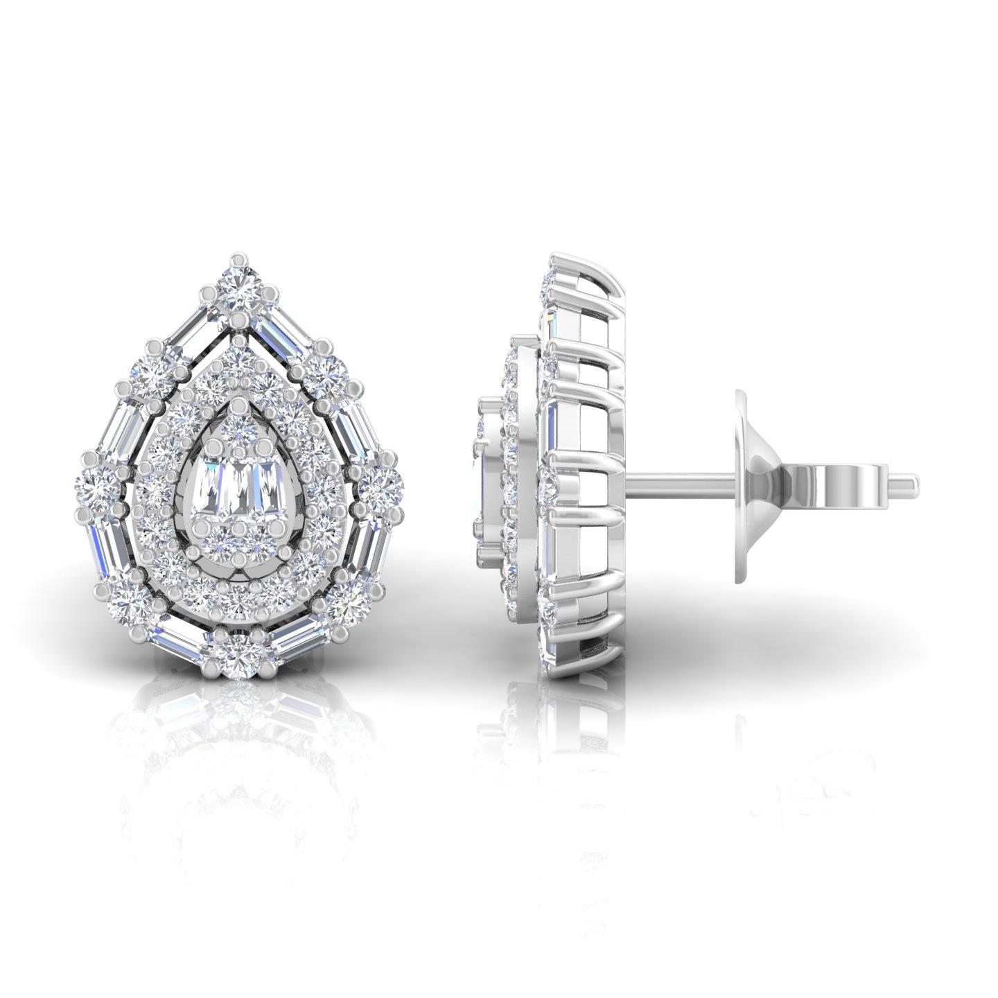 Item Code :- SJER1023
Gross Wt. :- 3.55 gm
18k White Gold Wt. :- 3.25 gm
Diamond Wt. :- 1.50 Ct. ( AVERAGE DIAMOND CLARITY SI1-SI2 & COLOR H-I )
Earrings Size :- 15.97 x 12.04 x 5.96 mm approx.

✦ Sizing
.....................
We can adjust most