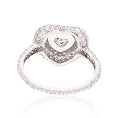 1,5 Karat SI Reinheit HI Farbe Diamant Herzring 18k Weißgold Handgefertigter Schmuck
