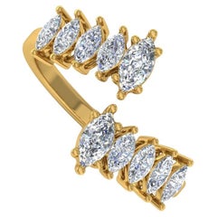 Anello di diamanti marquise da 1,5 carati SI Clarity HI Color Gioielli in oro giallo 18 carati
